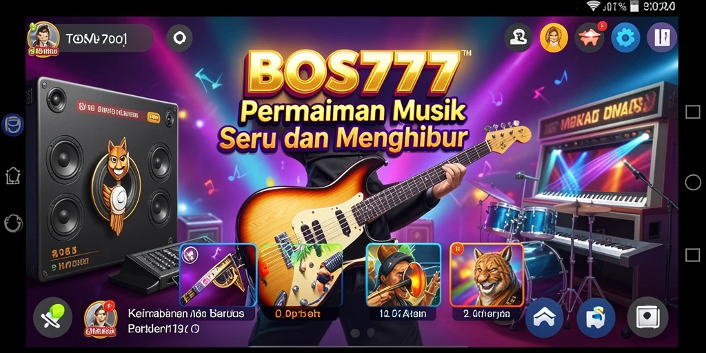 Tampilan gameplay <strong>BOS777</strong> yang mengasyikkan dengan berbagai lagu menarik.