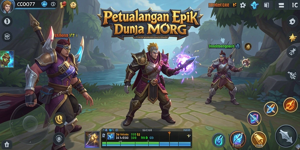 Gameplay COO77 menampilkan dunia fantasi yang indah dan penuh petualangan.