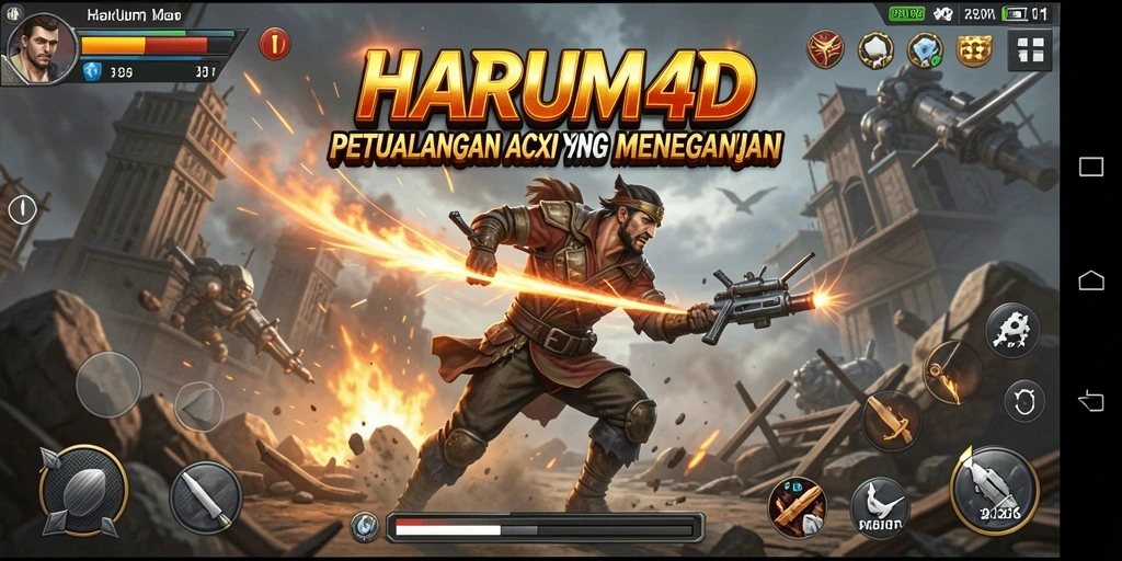 Screenshot menampilkan aksi seru di HARUM4D dengan pertempuran yang mendebarkan.