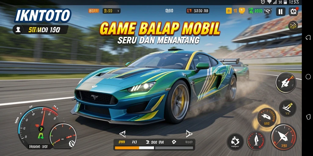 Gameplay seru balap mobil di IKNTOTO dengan berbagai trek menantang.