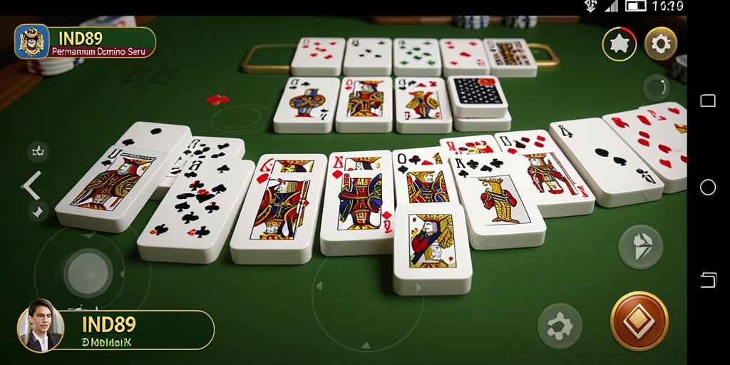 Tampilan gameplay seru dari IND89 saat bermain domino.
