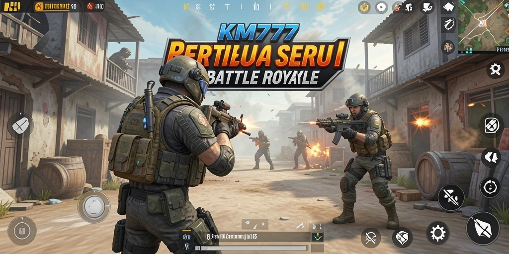 Tangkapan layar KM777 saat pertempuran berlangsung di arena Battle Royale.