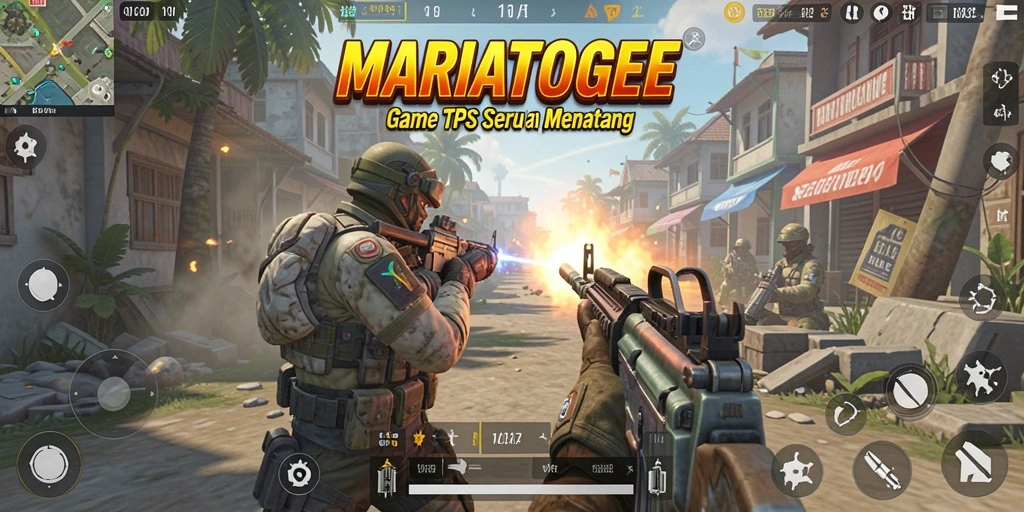 Screenshot gameplay <strong>MARIATOGEL</strong> yang menunjukkan aksi seru dalam pertempuran TPS.