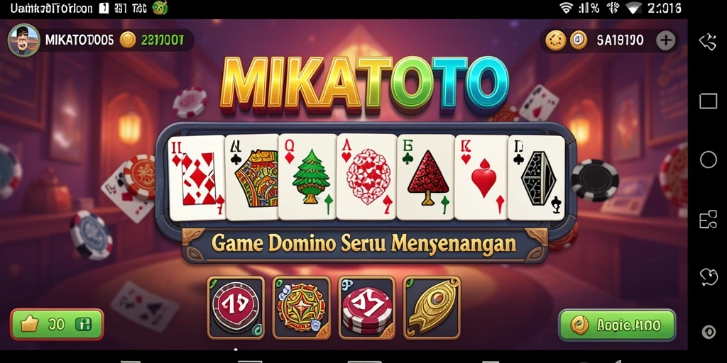 Tampilan gameplay seru dalam permainan Domino MIKATOTO.
