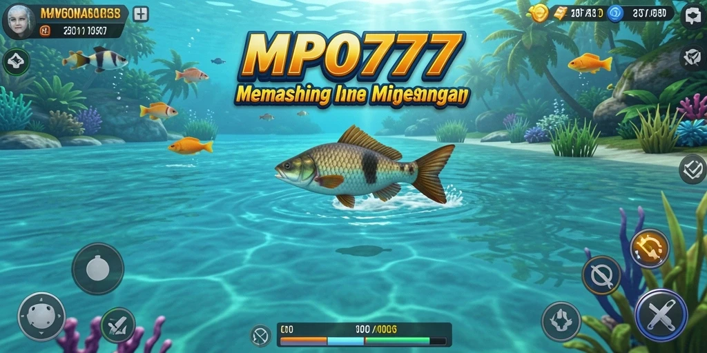 Tampilan utama gameplay MPO777 dengan aksi memancing yang seru.