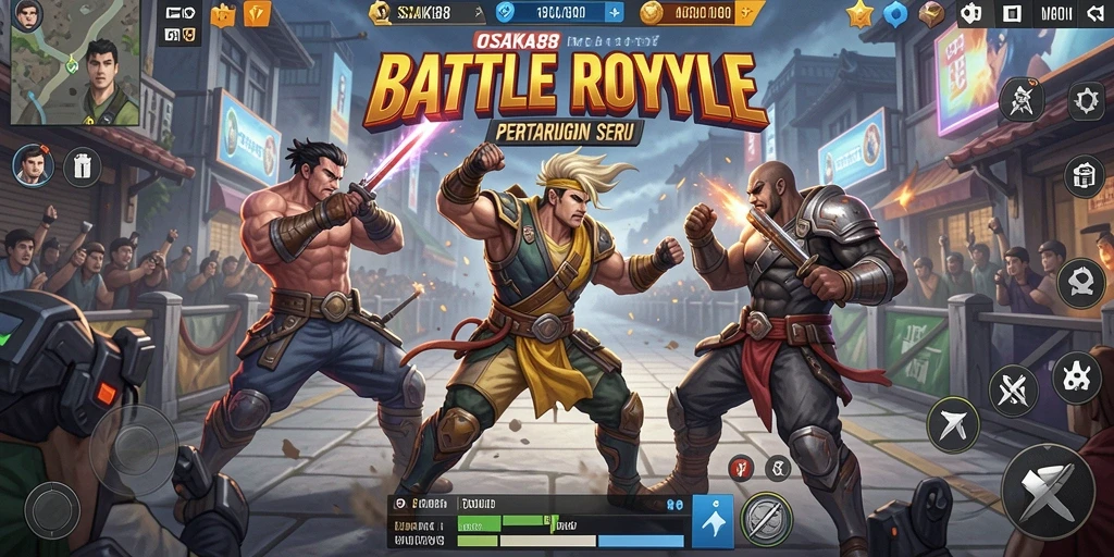 Gameplay seru di OSAKA88 dengan aksi Battle Royale menegangkan.