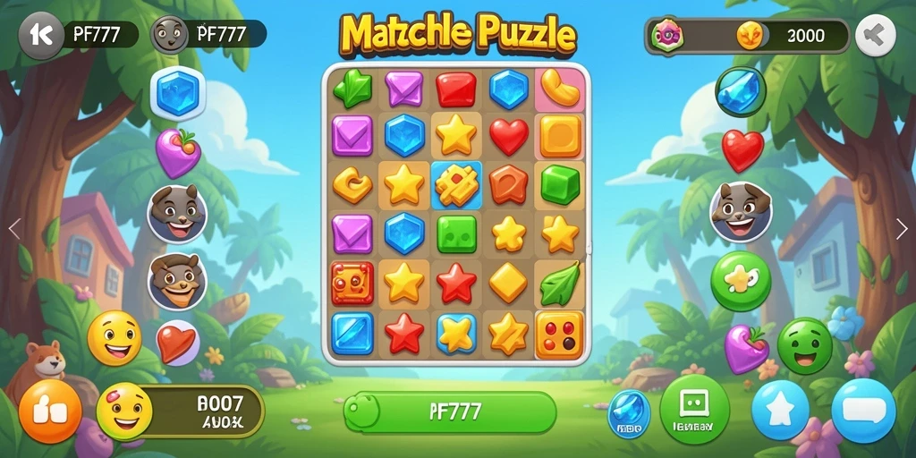 Tampilan gameplay seru dari PF777 saat mencocokkan item.