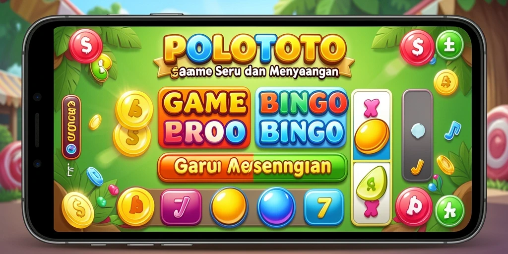 Screenshot utama POLOTOTO menampilkan gameplay Bingo yang seru.