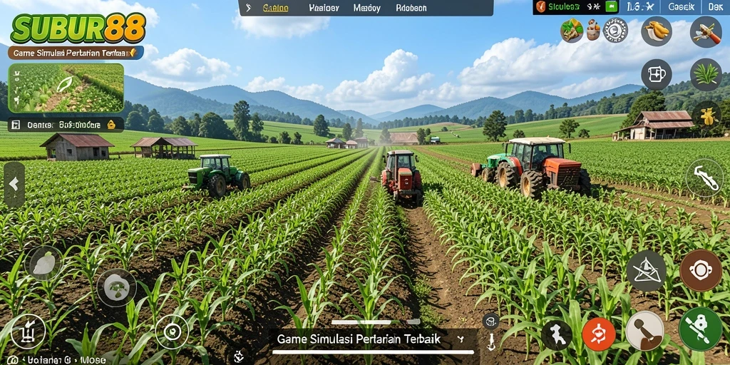 Tampilan menarik gameplay SUBUR88 dengan elemen simulasi pertanian.